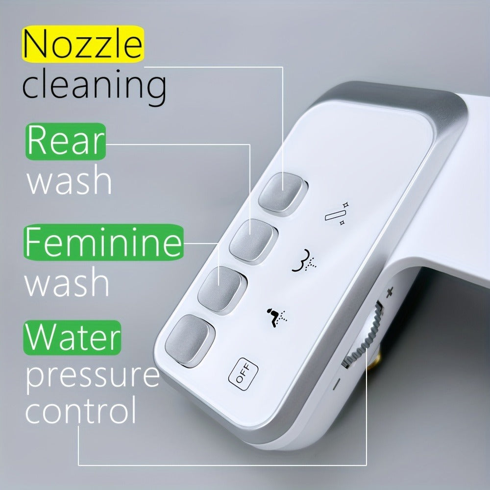 Bidet Toilet Seat Attachment ¨C Non-Electric Mechanical Bidet with Rear Wash, Adjustable Water Pressure, Self-Cleaning Nozzle, Brass T-Adapter & Metal Hose for US & Canada Toilets
