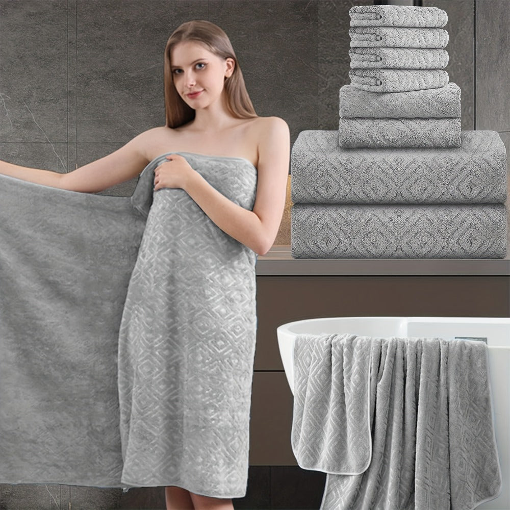 700GSM Bath Towel Set 8 Piece Extra Large Ultra Soft Thick - Highly Absorbent Quick Dry | 2 Oversized Bath Towels 2 Hand Towels 4 Washcloths | 16 Colors | Bathroom Hotel Gym Spa Adult Gift Set