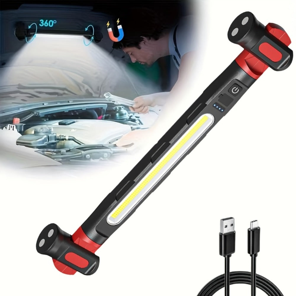 LED Work Light Bar 3000LM Rechargeable Construction Site Lighting Lamp ¨C Hanging Hook, Portable Underhood Work Light for Auto Repair, Garage, Mechanical Maintenance & Emergency Use ¨C Single & 2-Pack Options