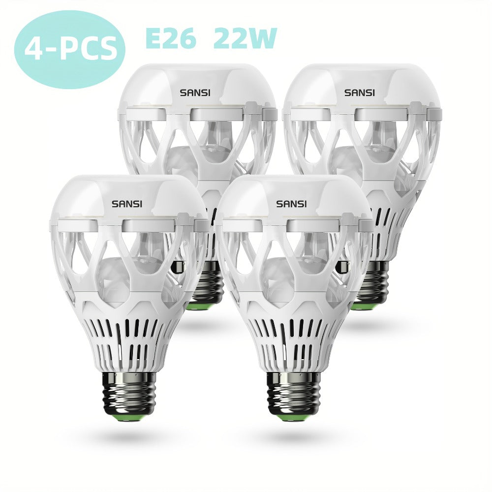 A21 LED Light Bulb 22W 3000 Lumens 200W Equivalent High Brightness Non-Dimmable ¨C E26 Base 3000K Warm White & 5000K Daylight for Home Office Garage Workshop Indoor Lighting, 4-Pack