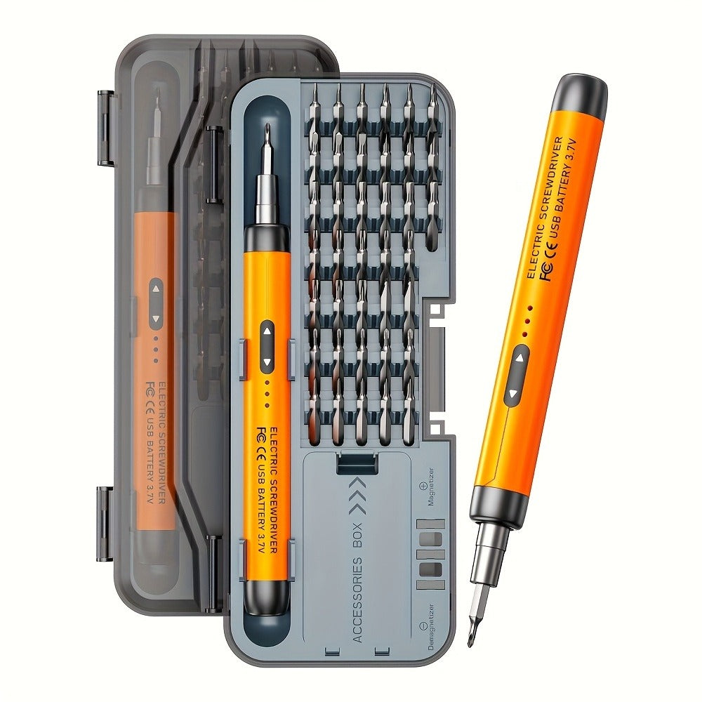 46-in-1 Electric Precision Screwdriver Kit - Brushless Motor USB Rechargeable 500mAh, 46 Bits Reverse Rotation for Phone, PC & Home Repair