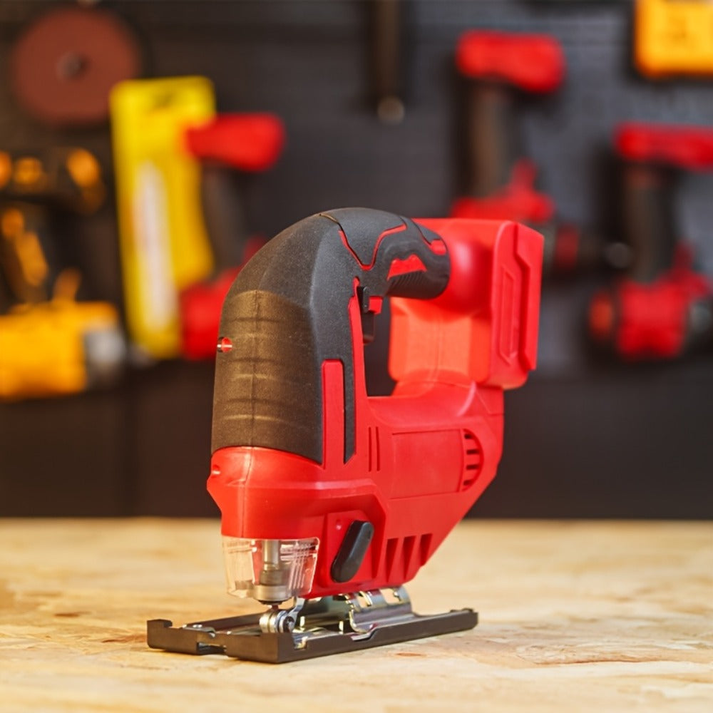 Cordless Jigsaw Tool with Brushless Motor - Variable Speed Bevel Angle 0-45¡ã LED Light 3-Position Rail for Straight Lines Curves Circles Wood Cutting Power Saw (Battery Not Included)