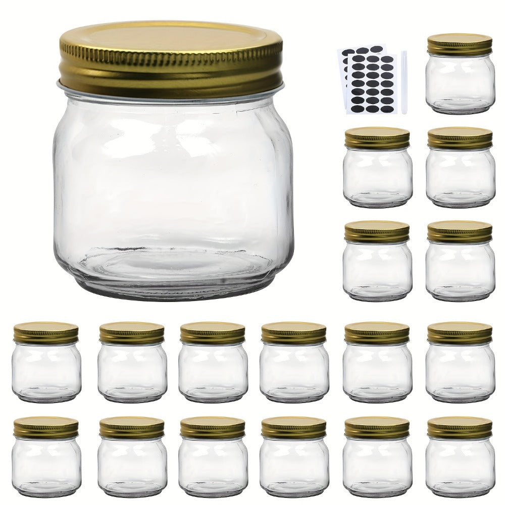 Mason Jars 8oz Glass Jars with Lids ¨C 9/18/27/36 Pack Regular Mouth Canning Jars for Storage, Spices, Jelly, Jam, Honey & Caviar | Dishwasher Safe Spiral Lid Kitchen Storage Containers Set