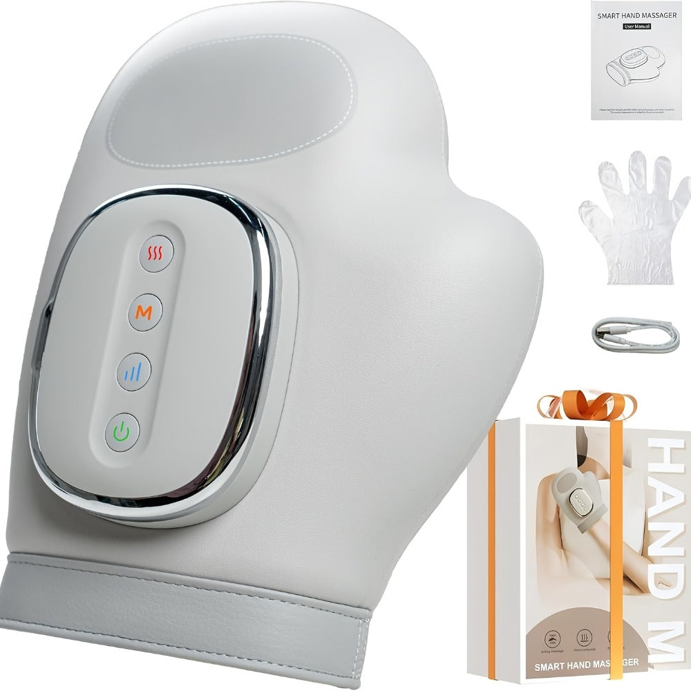 Hand Massager with Heat & Air Pressure ¨C 3D Shiatsu Kneading 6 Modes Rechargeable Portable Hand Massager for Arthritis Pain Relief, Ideal for Office Workers Seniors & Gamers, Finger & Palm Massager
