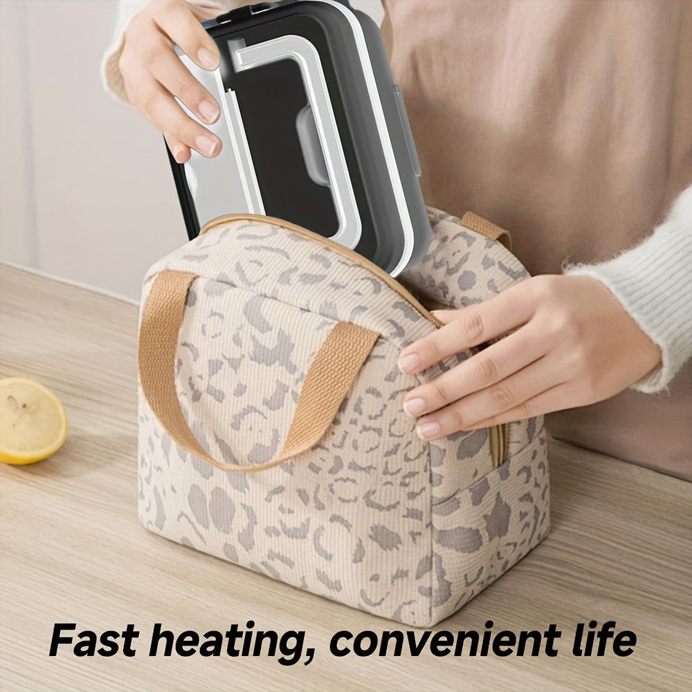 Wireless Heated Lunch Box 8000mAh Battery Powered - 60W Electric Food Warmer 1L Stainless Steel with Smart Timer 8 Settings and Power Bank Function, Portable Lunch Heater for Office Car Truck and Travel, BPA-Free with Fork Spoon and Insulated Bag