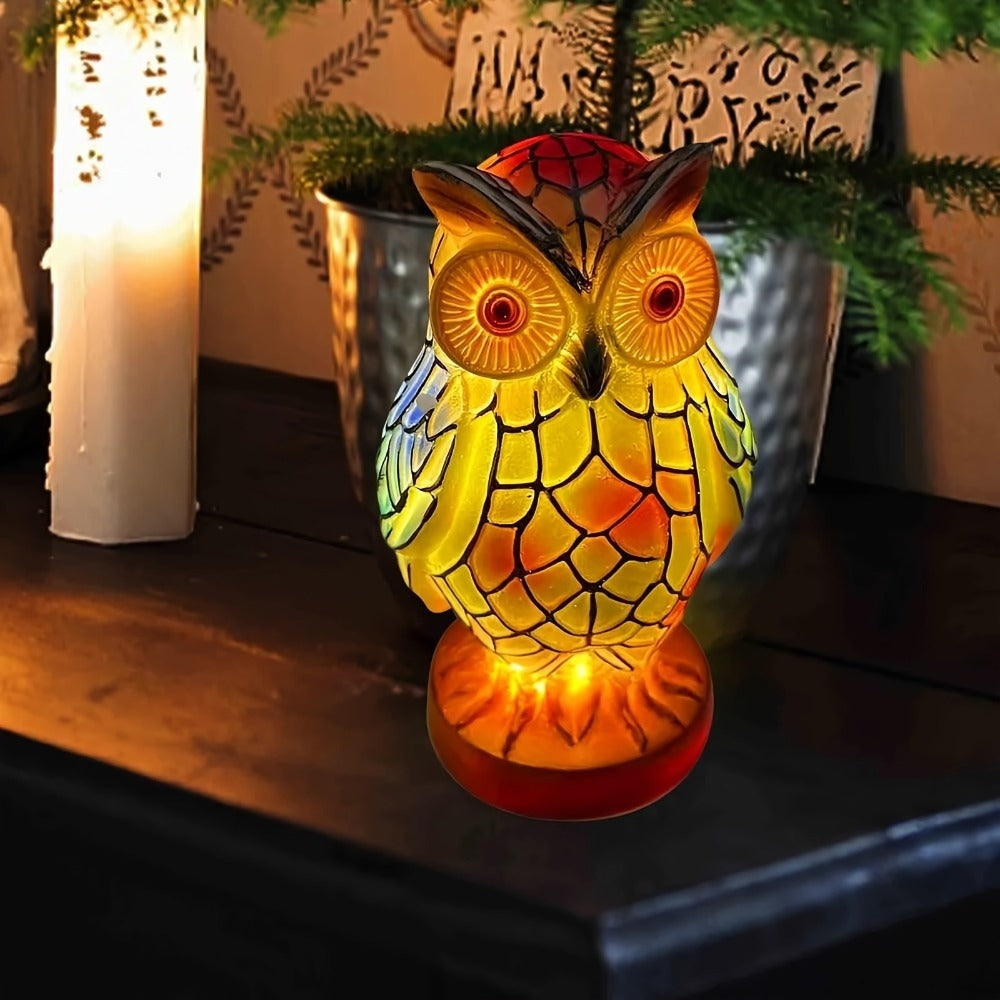 3D Resin Animal Night Light ¨C Bohemian Vintage Dragon, Owl & Sea Turtle Stained Desk Lamp for Bedroom, Home Decor, Birthday & Christmas Gift (Dragon / Owl / Sea Turtle)