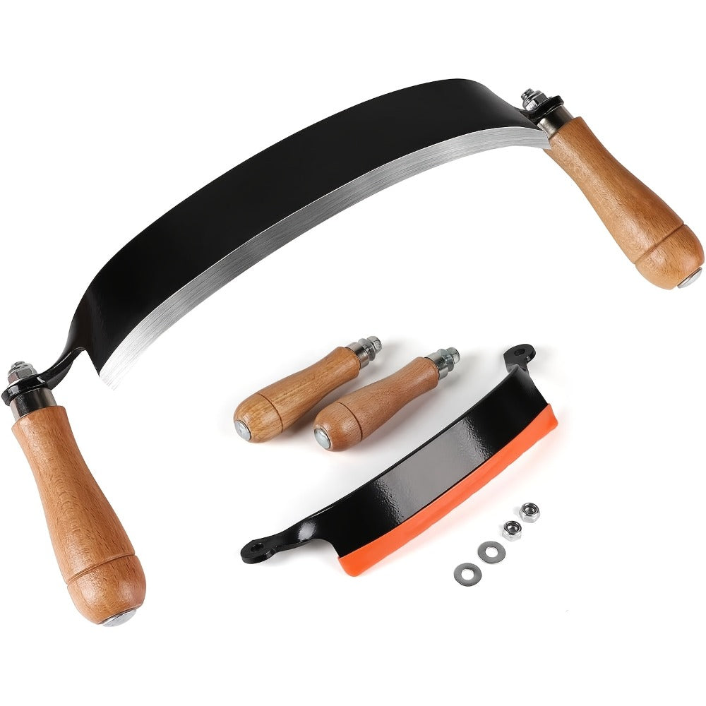 Draw Knife Woodworking Tool Curved, 5¡± 8¡± 10¡± Drawknife Debarking Shave Tool with Ergonomic Handle, Wood Bark Stripper for Timber Framing, Wood Turning, Carving & Log Peeling