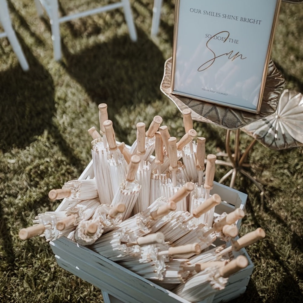 White Paper Parasol Umbrella 23¡± ¨C Wedding, Party & Photography Photobooth Props (10 or 20 PCS)