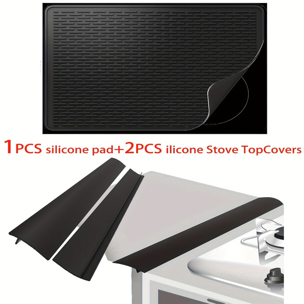 Silicone Stove Top Cover Mat ¨C Heat-Resistant 28x20 Inch Cooktop Protector & Dish Drying Mat for Gas & Electric Stoves ¨C Scratch-Resistant Kitchen Counter Guard ¨C 1 or 2 Pack with Magnetic Rack Option