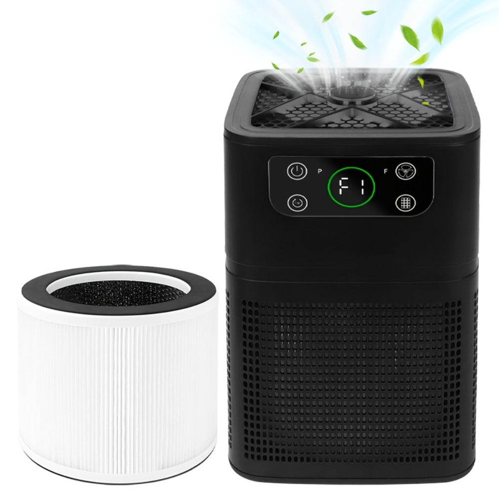 Small Air Purifier for Pets, Dust & Odor ¨C Aromatherapy Function, Ultra-Quiet Sleep Mode, Compact Air Cleaner for Bedroom, Office & Living Room, Pet Air Purifier with Low dB for Home Use, White & Black