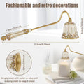 Candle Snuffer Long Handle - Elegant Metal Wick Flame Extinguisher Bell Candle Accessory for Home Decor, Candle Lovers, Spa & Aromatherapy Gift, Available in White & Red