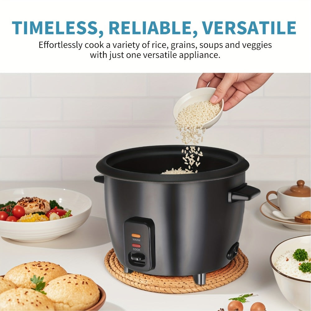 Rice Cooker 6-Cup Non-Stick with Yogurt Maker Function - 3-Cup Uncooked Grain Cooker with Removable Non-Stick Pot Auto Keep Warm One-Touch Operation, Compact Electric Rice Cooker for Home Dorm Office Black
