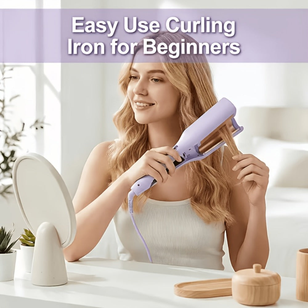 32mm Wave Curling Iron - Women's Hair Curler for Long-Lasting Deep Curls & Instant Beach Waves, Professional Salon Styling Tool for All Hair Types, Easy to Use, Gift for Women, Travel & Home Use