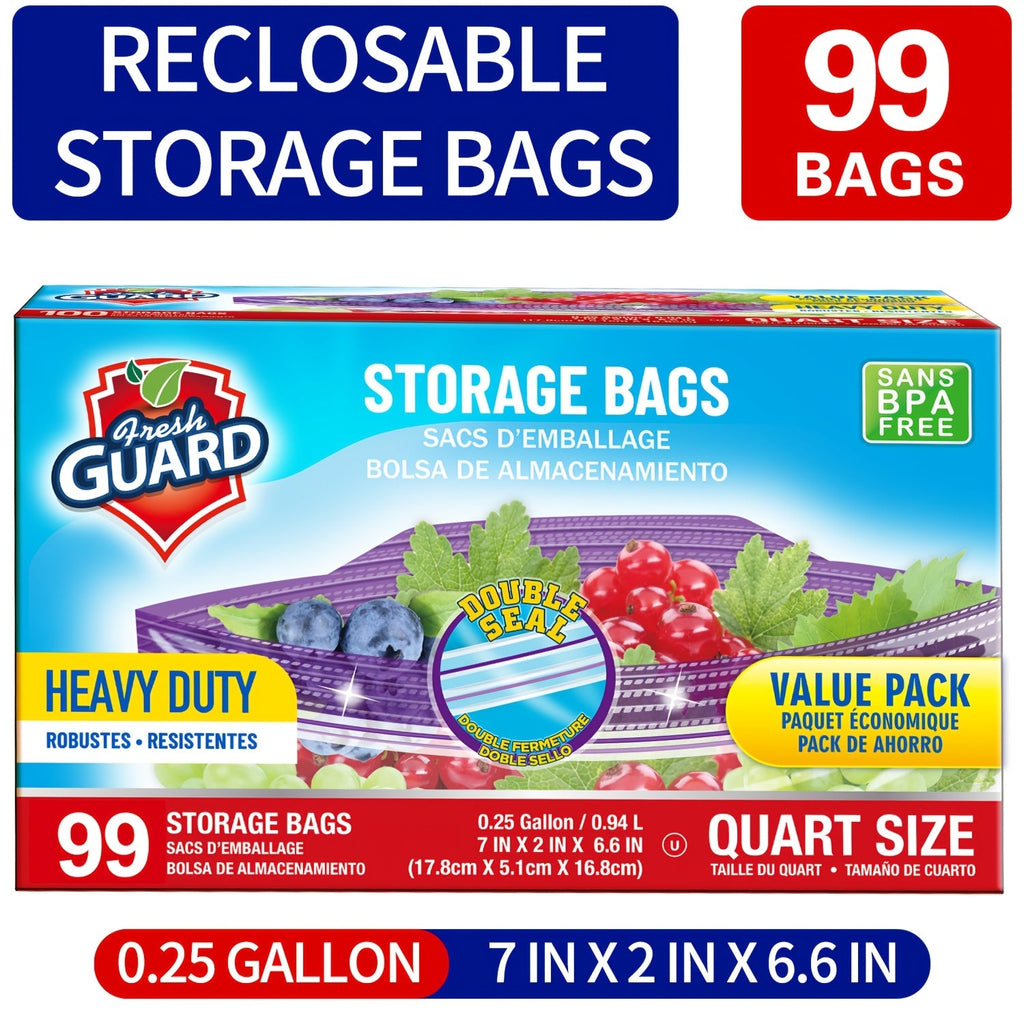 Freezer Storage Bags Resealable ¨C Sturdy Bulk Food Storage Bags with Easy-Open Tabs for Freezer & Refrigerator ¨C 0.25 Gallon, 1 Gallon & 2 Gallon for Fruits, Vegetables, Meats & Meal Prep