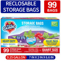 Freezer Storage Bags Resealable ¨C Sturdy Bulk Food Storage Bags with Easy-Open Tabs for Freezer & Refrigerator ¨C 0.25 Gallon, 1 Gallon & 2 Gallon for Fruits, Vegetables, Meats & Meal Prep