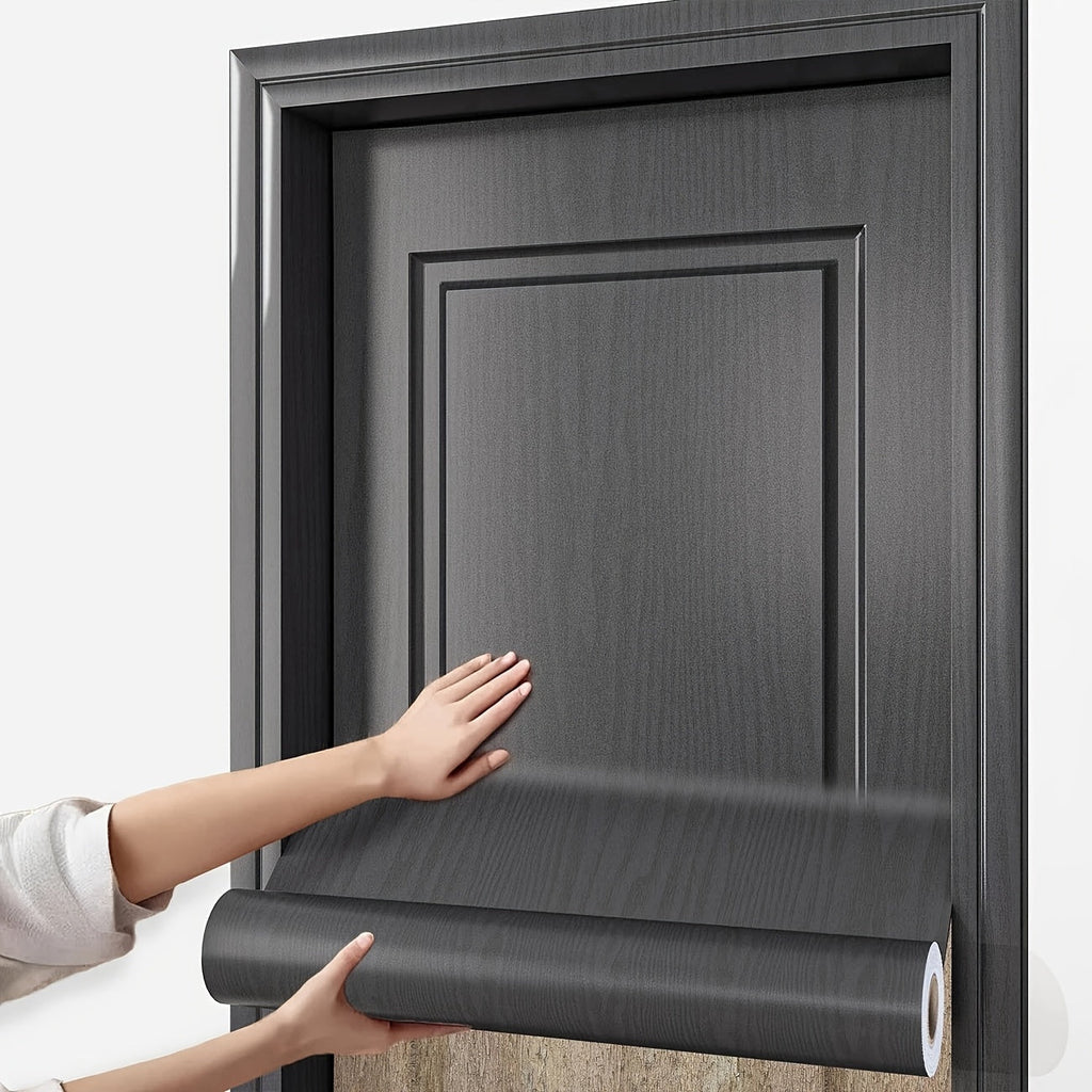 Wood Grain Door Sticker Self-Adhesive Removable Peel & Stick Door Wrap Film Waterproof Vinyl Decal for Interior Door Renovation Home Decor Room Makeover Easy Install