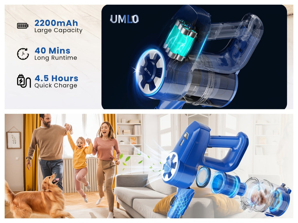 Cordless Vacuum Cleaner Stick Vacuum ¨C MAX 70Kpa Suction, 45-Min Runtime, Anti-Tangle, 50.72oz Dust Cup, Rechargeable Wireless Vacuum for Hardwood Floor, Carpet & Pet Hair