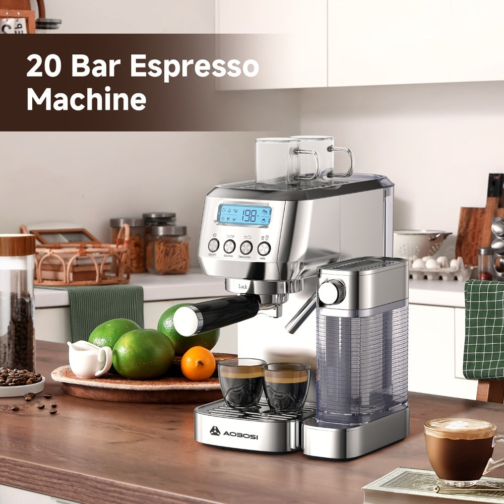 Espresso Machine 20 Bar with Automatic Milk Frother ¨C Dual Boiler Coffee Maker, Touch Control, Cappuccino & Latte Machine with Dual Wall Filters, Includes Milk Frother, Easy to Use for Home & Gifts