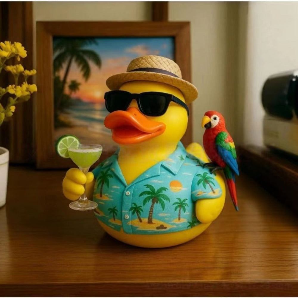 Resin Duck Figurine Tabletop Decor ¨C Beach Style Ornament, Handcrafted Home Decoration, Thanksgiving Gift for Friends & Car Accessories
