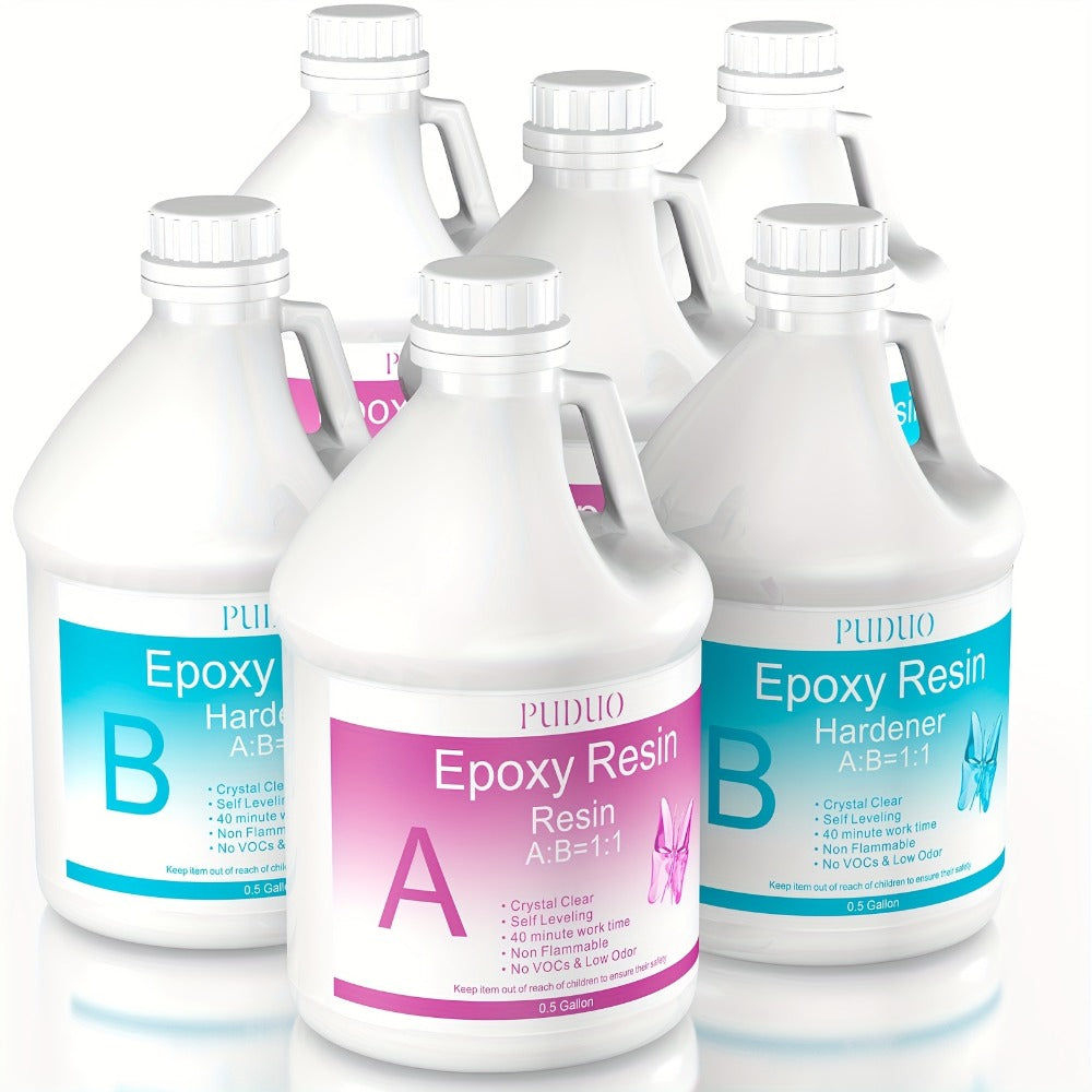Ultra-Clear Epoxy Resin Kit 1 2 3 Gallon Fast Curing Bubble-Free Non-Yellowing ¨C 2-Part AB Epoxy for Coatings Casting Countertops River Tables & DIY Crafts