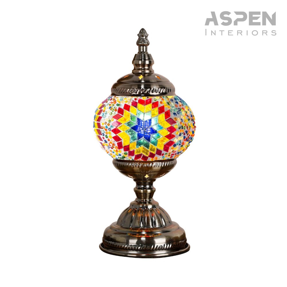 DIY Mosaic Lamp Kit Handmade Glass Table Lamp, Colorful Stained Glass Bedside Night Light with Antique Bronze Base, Decorative Desktop Lamp for Living Room, Bedroom & Home Decor (Multiple Colors)