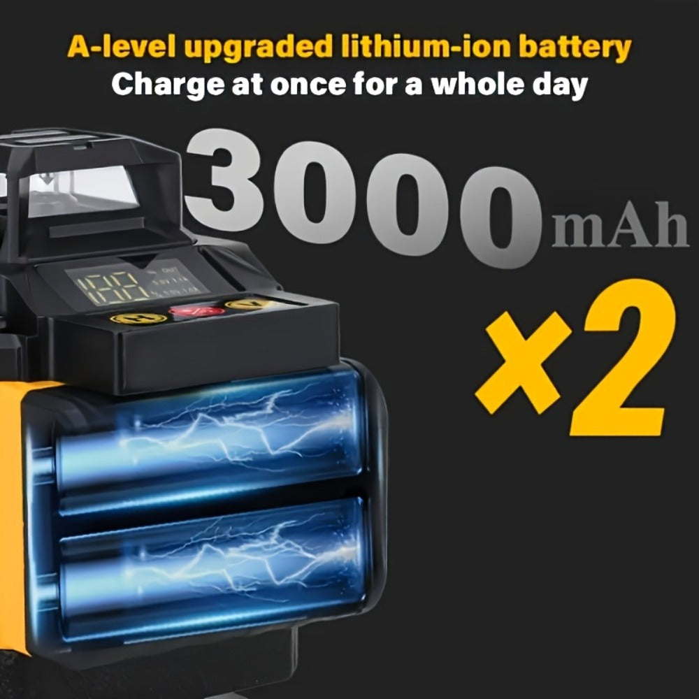 16-Line Laser Level Kit 4D 360 Self Leveling with 2x 3000mAh Battery 39 Inch Tripod Remote Control Lifting Platform for Construction Tile Renovation Wall Floor Alignment