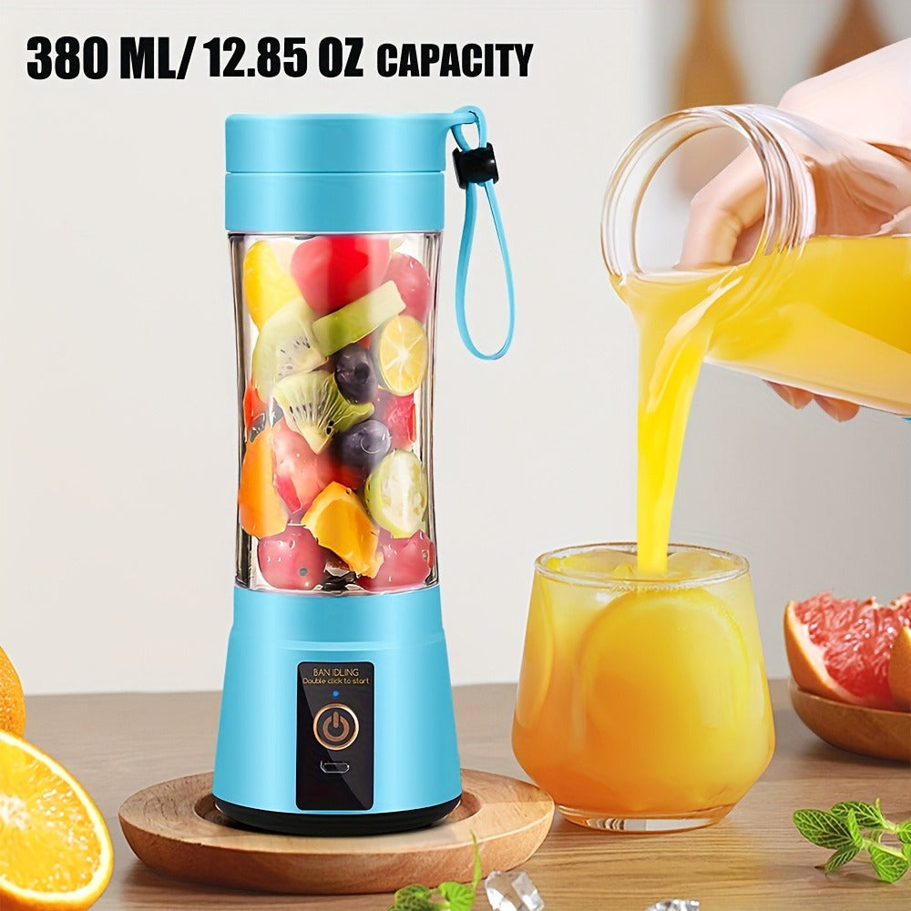 Portable Blender Cup USB Rechargeable 380ML - Mini Personal Blender with 6 Blades for Smoothies, Shakes & Juice, Compact Travel Blender for Office, Gym, Picnic & Outdoor, 5 Colors