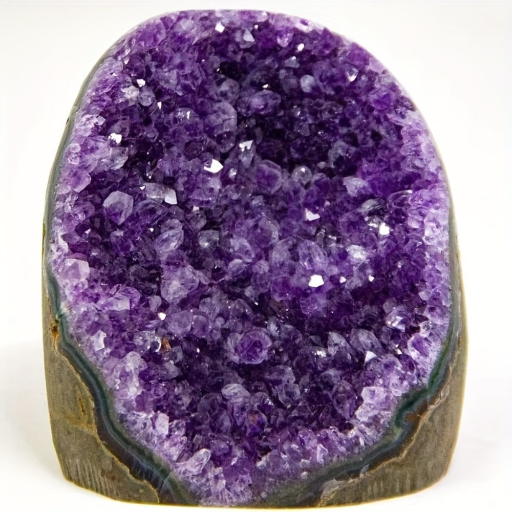 Amethyst Crystal Cave Cluster Natural Uruguayan Polished Edges Geode Home Office Decor Meditation Healing Crystal Birthday Holiday Hanukkah Thanksgiving Gift