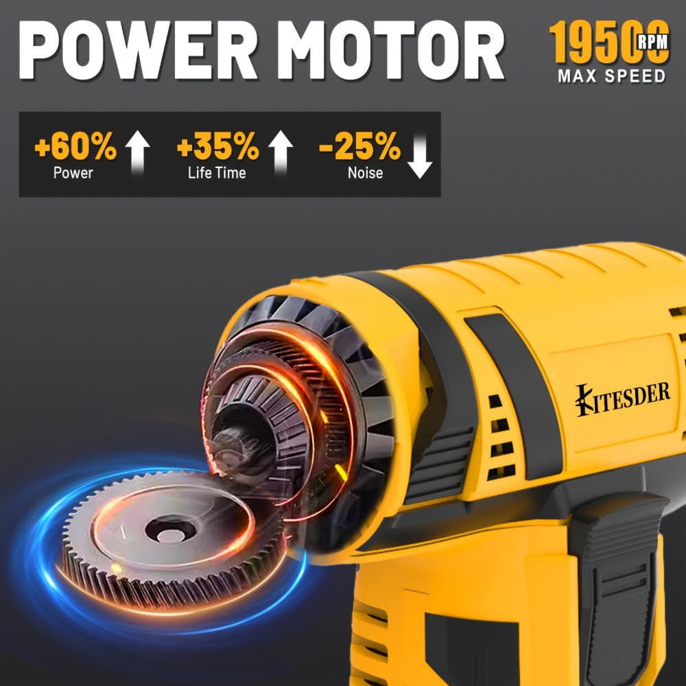 12V Cordless Angle Grinder - 19500 RPM Electric Sander & Polisher for Metal, Wood & Home Repairs, Multi-Function Grinding Tool
