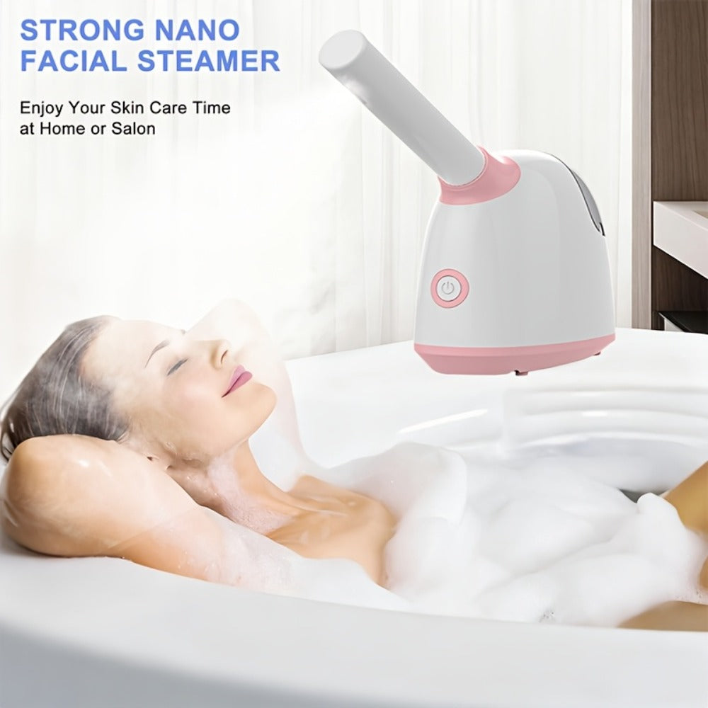 Facial Steamer Nano Ion Mist - Deep Pore Cleansing Home Spa Face Steamer with 360¡ã Rotatable Arm, Blackhead Remover, Portable & Salon-Grade Skin Hydration Beauty Tool