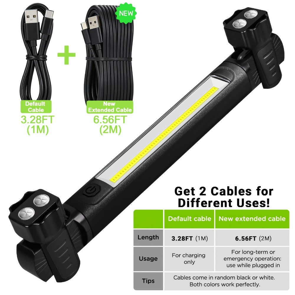 LED Work Light 2500LM Rechargeable Magnetic Underhood Inspection Light with 5200mAh Battery & Hooks ¨C Cordless Portable Work Lamp for Mechanics, Car Garage, Workshop & Emergency Use