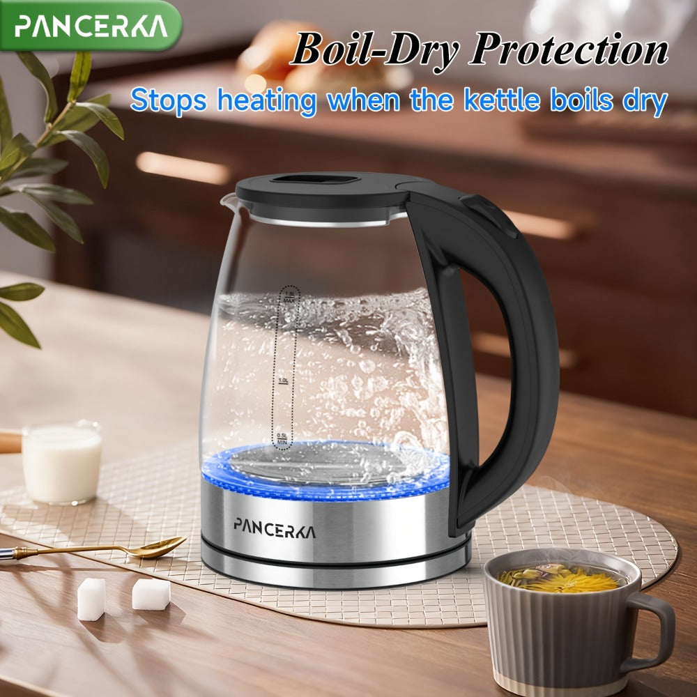 Electric Kettle 1000W BPA Free Auto Shut-Off Stainless Steel Fast Boiling Hot Water Kettle 1.7L Cordless Tea Kettle with Filter Boil-Dry Protection Black