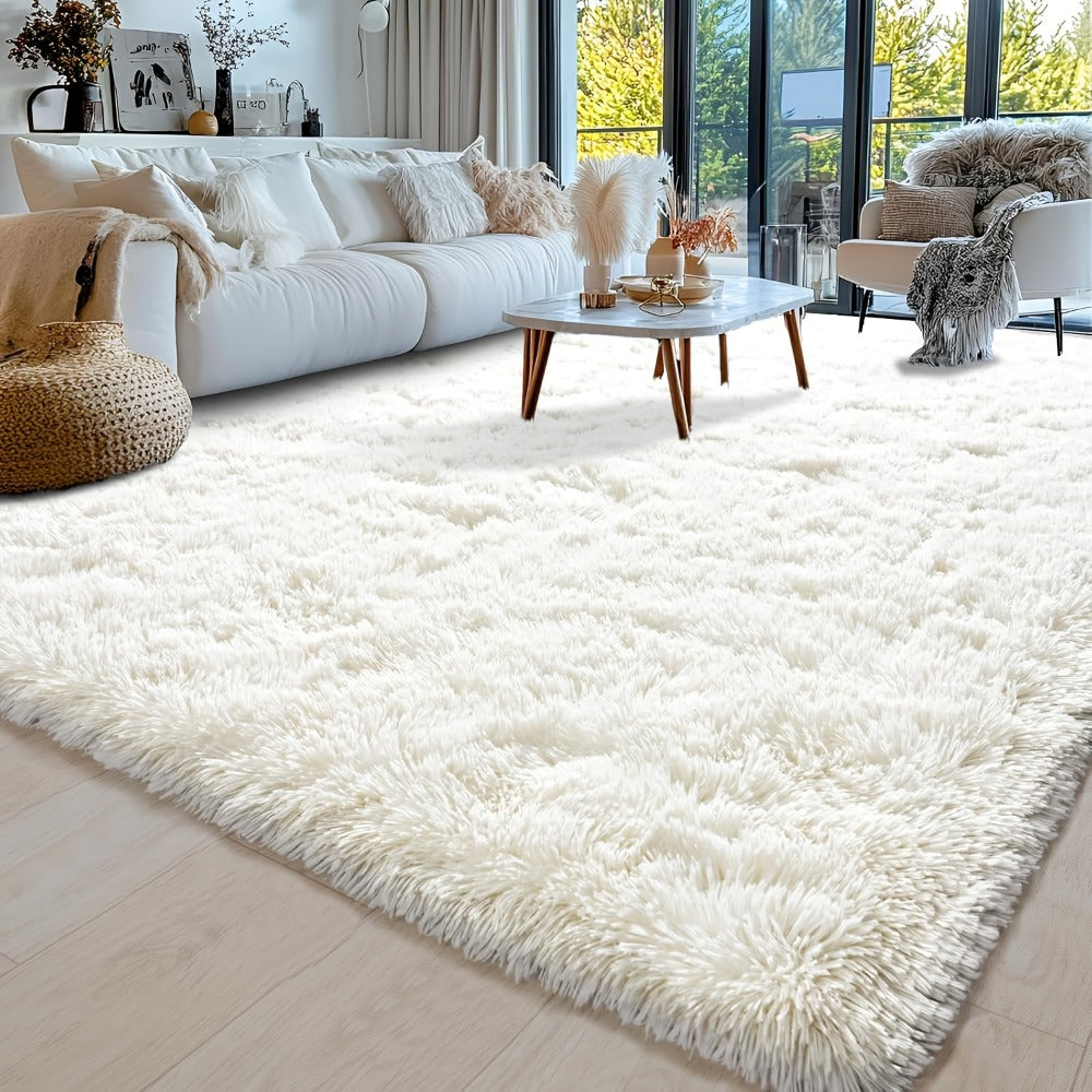 Gradient Color Soft Area Rug - Washable Anti-Slip Shaggy Fluffy Carpet for Living Room & Bedroom | Modern Machine-Made Floor Mat in Extra Large Sizes | Cozy Plush Rug in Multiple Colors