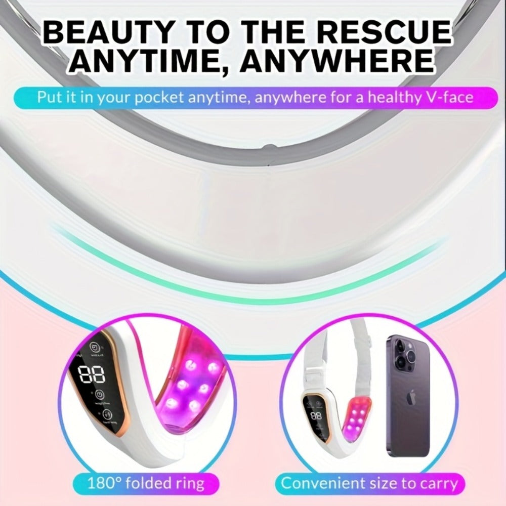 Double Chin Reducer Face Lifting Massager - 6-Speed Electric V-Line Facial Slimming Device, USB Rechargeable Jaw Exerciser & Skin Tightening Beauty Tool for Women, Dark Green / Light Green / Pink