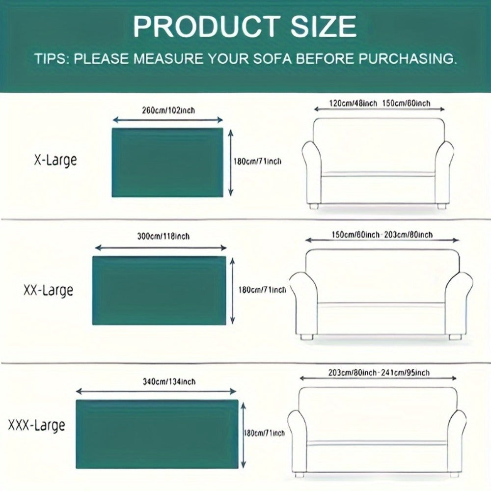 Bohemian Embroidery Chenille Sofa Cover 300GSM - Machine Washable Knit Weave Slipcover for 2 3 4 Seater Sectional Sofa No Padding, 5 Colors