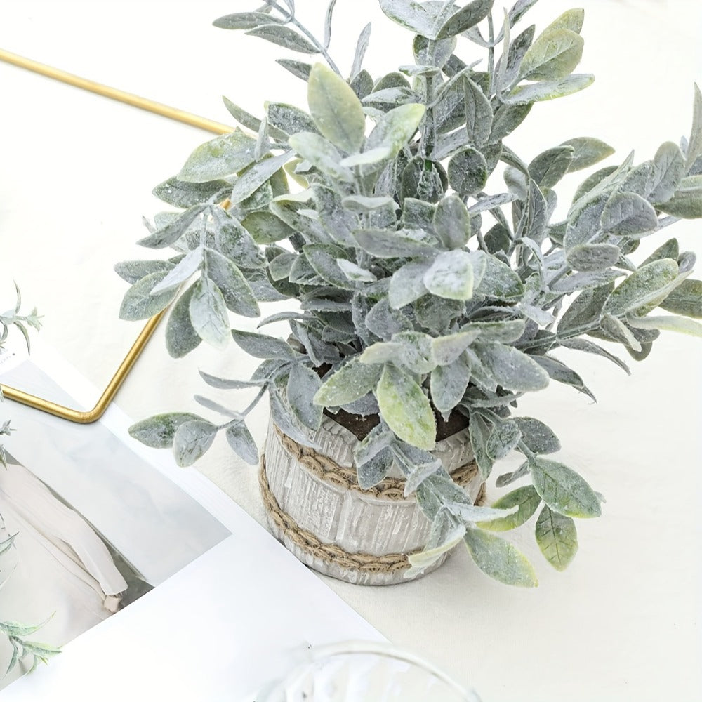 Fake Plants Artificial Plants Indoor 4-Pack Small Potted Greenery in Paper Pulp Pots | Faux Plants for Shelf Desk Home Office Farmhouse Bathroom Decor | Low-Maintenance Artificial Succulents Set