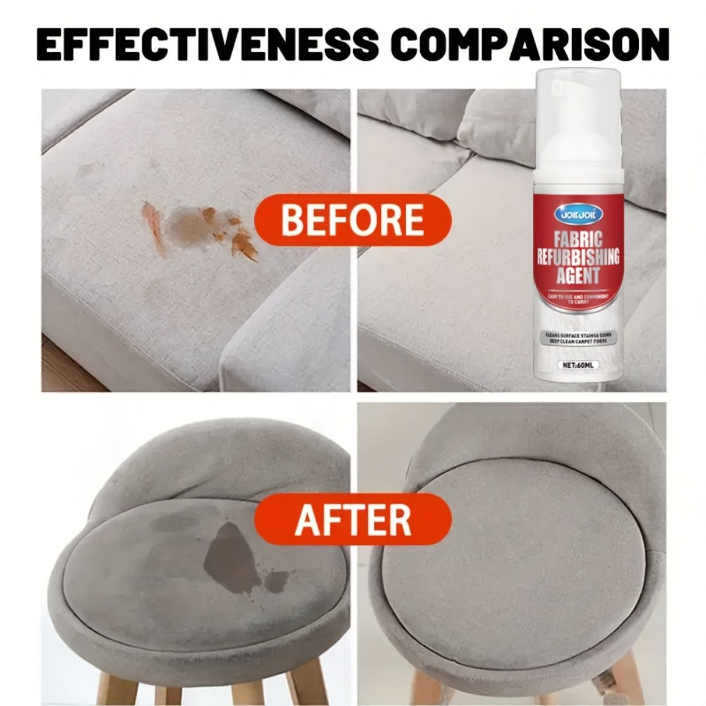 Fabric & Upholstery Cleaner Spray 2.03oz with Towel ¨C Deep Stain Remover for Carpet, Sofa & Car Interior, Glycerin-Based Surfactant-Free Formula, Easy Spray Application for Home & Auto