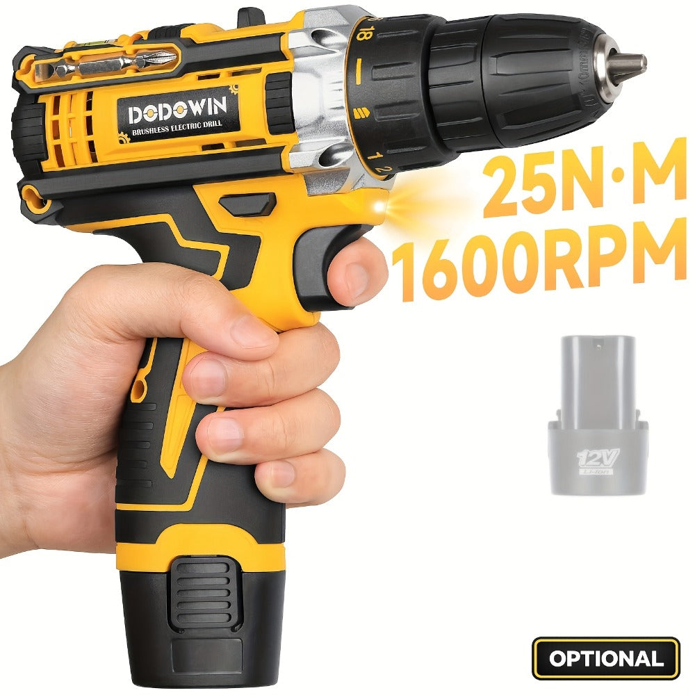 Cordless Impact Drill Set 12V / 21V Electric Drill Kit ¨C 45Nm Torque, 2-Speed, Keyless Chuck, LED Light, Battery & Charger Included, Up to 115pcs Accessories for Home Repair, DIY & Construction
