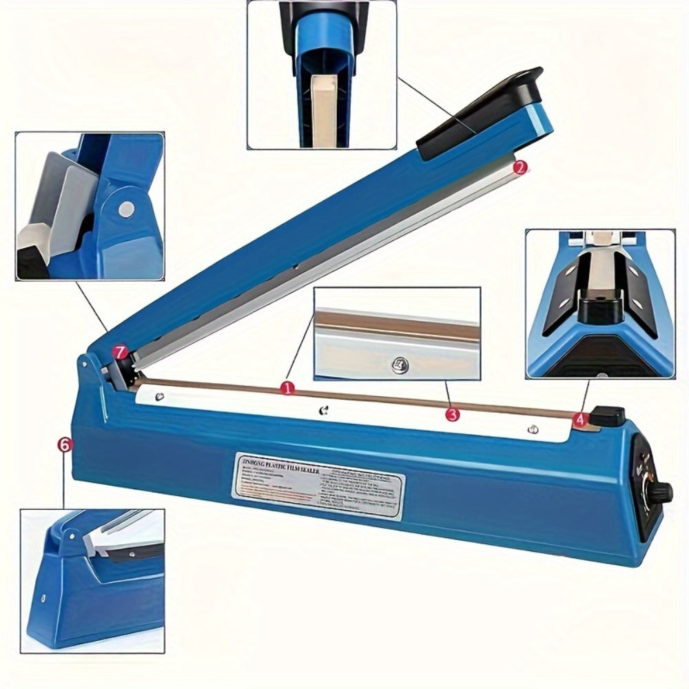 Impulse Heat Sealer 8¡± & 12¡± | Adjustable Temperature Poly Bag Sealing Machine for Plastic, Mylar, PE & PP Bags ¨C Portable Manual Heat Sealer for Home, Restaurant, Retail & Food Storage