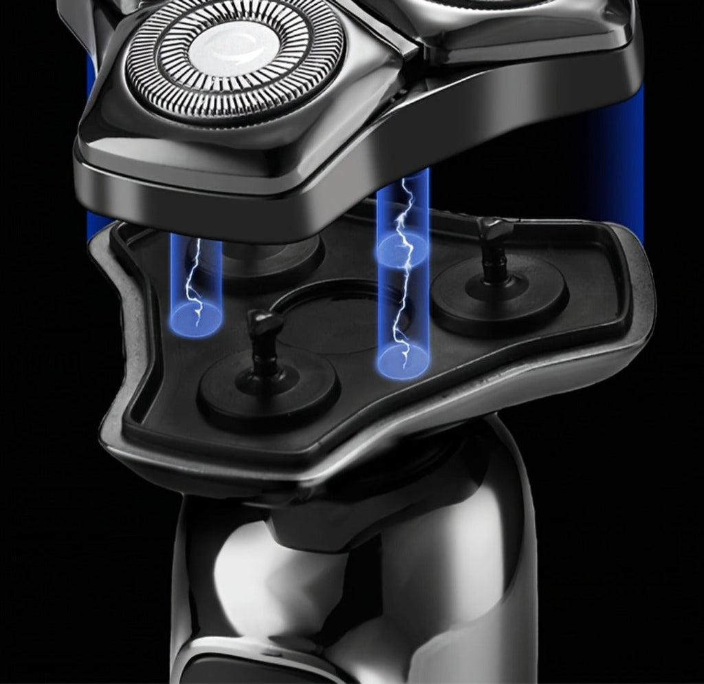 Rotary Shaver for Men 3-in-1 Cordless Rechargeable Electric Razor - Floating Head Wet Dry Shaver, 800mAh Lithium Battery, LED Display, Nose Hair & Sideburns Trimmer, Father's Day Gift