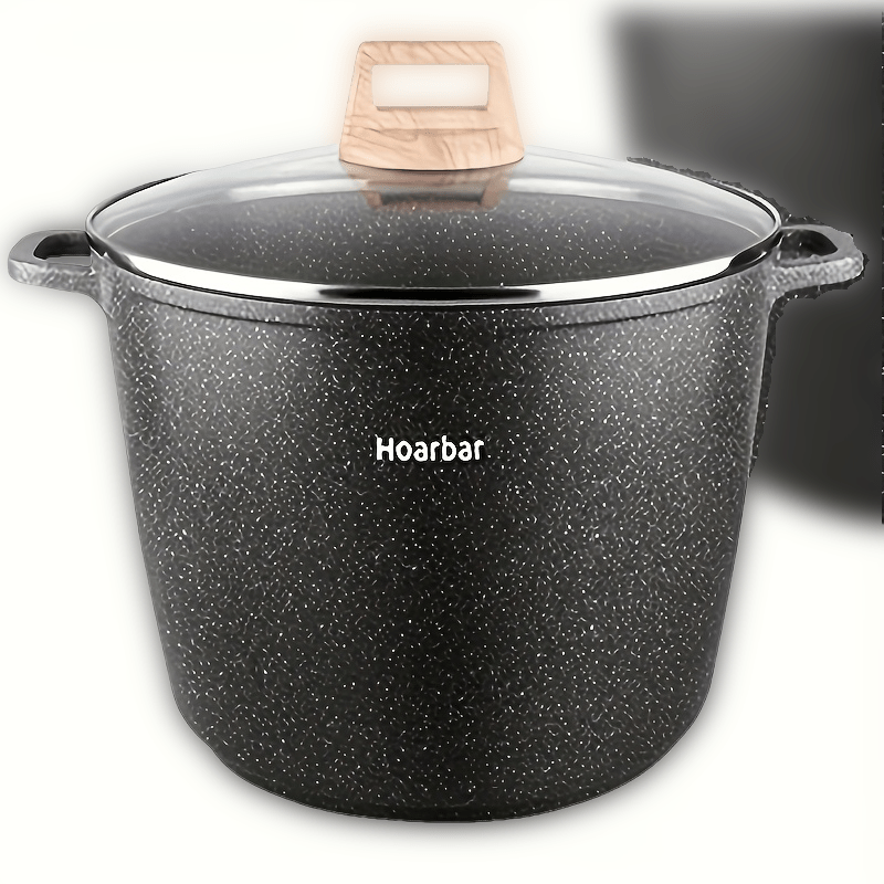 Non-Stick Stock Pot 10.5 QT Large Capacity Soup Pot with Lid - Induction Compatible All Stovetops High Temperature Resistant Easy Clean Cookware for Home Cooks Families Housewarming Gift