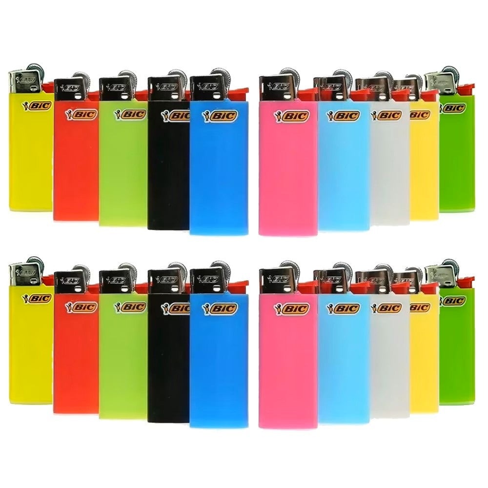 BIC Classic Pocket Lighters Bulk, Assorted Colors, Reliable Windproof Flame for Candles Fireplace Camping Grill, 4/6/8/10/20/25/50 Pack Value Set