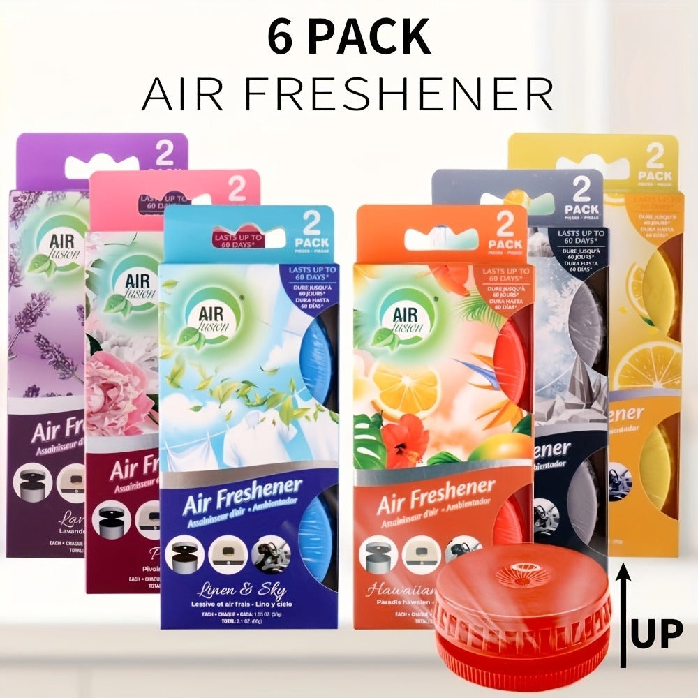 Air Freshener Spray 6 Pack Odor Eliminator for Bathroom Kitchen Car Cat Litter Box Garbage Can Small Spaces Lasts 30 Days Each