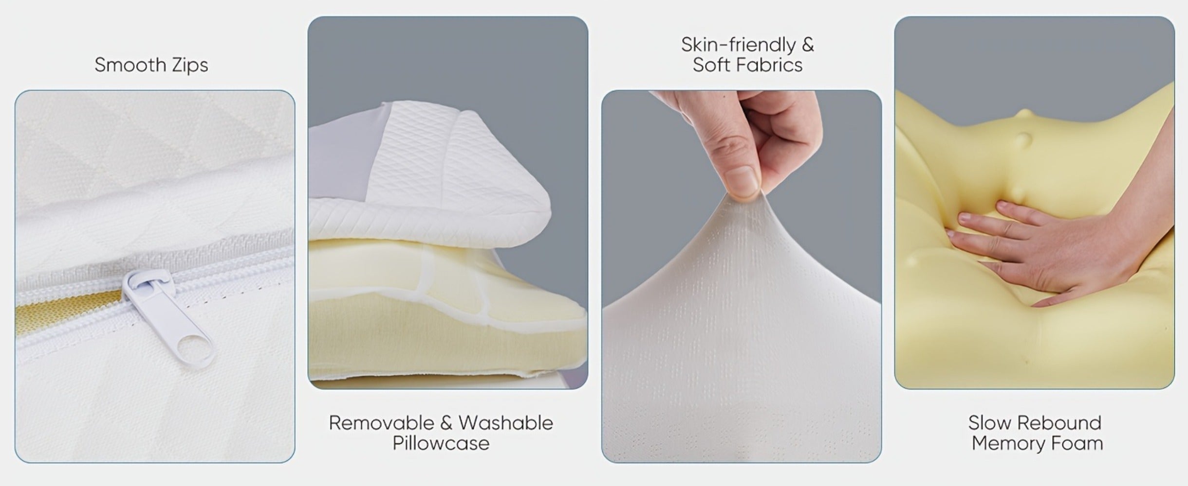 Memory Foam Cervical Pillow Ergonomic Contour Neck Support Orthopedic Bed Pillow for Side Back Stomach Sleepers with Cooling Pillowcase Queen King