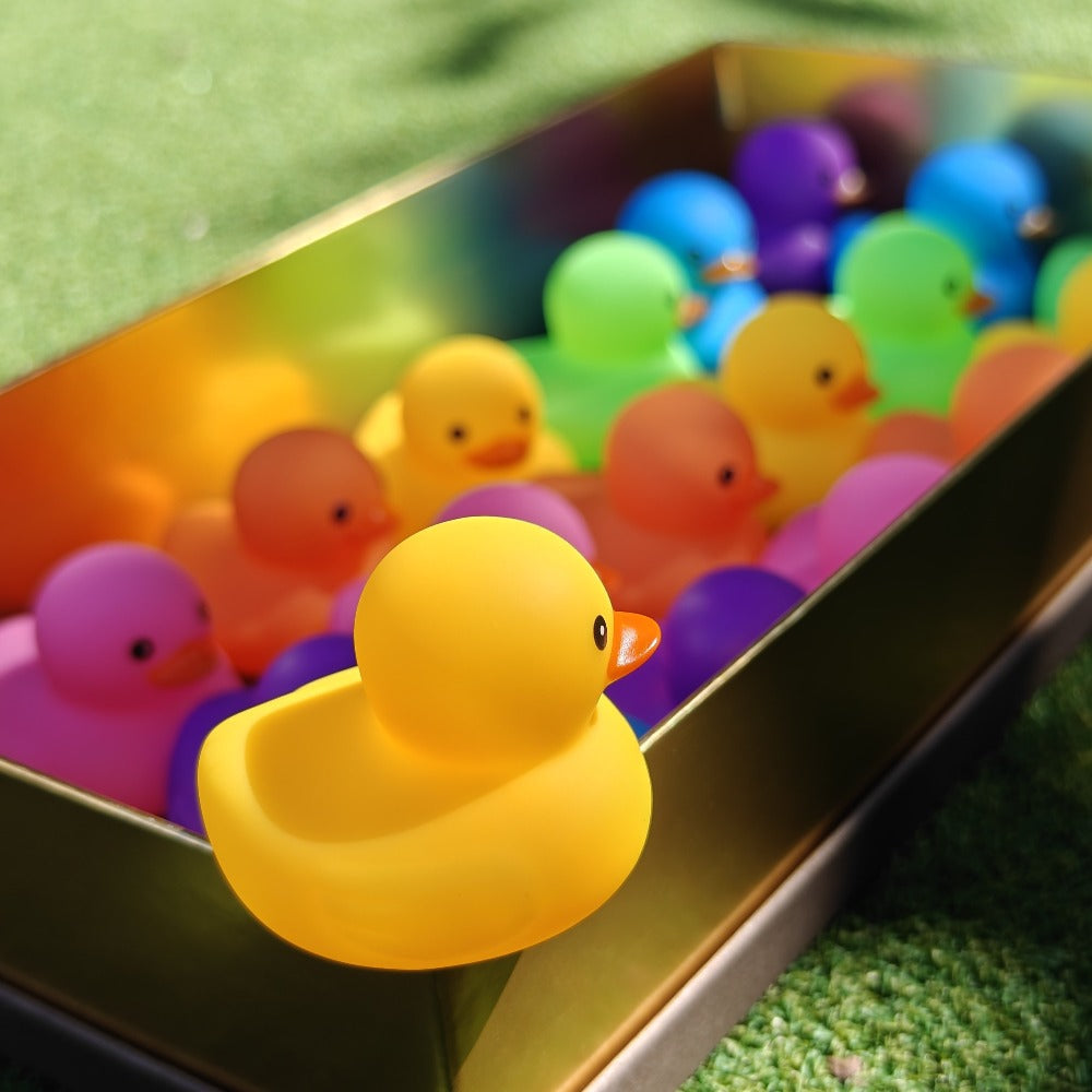 36Pcs Rainbow Rubber Ducks Bulk Pack ¨C Colorful Mini Bath Toys for Pool Party, Holiday Decor & Kids Gift
