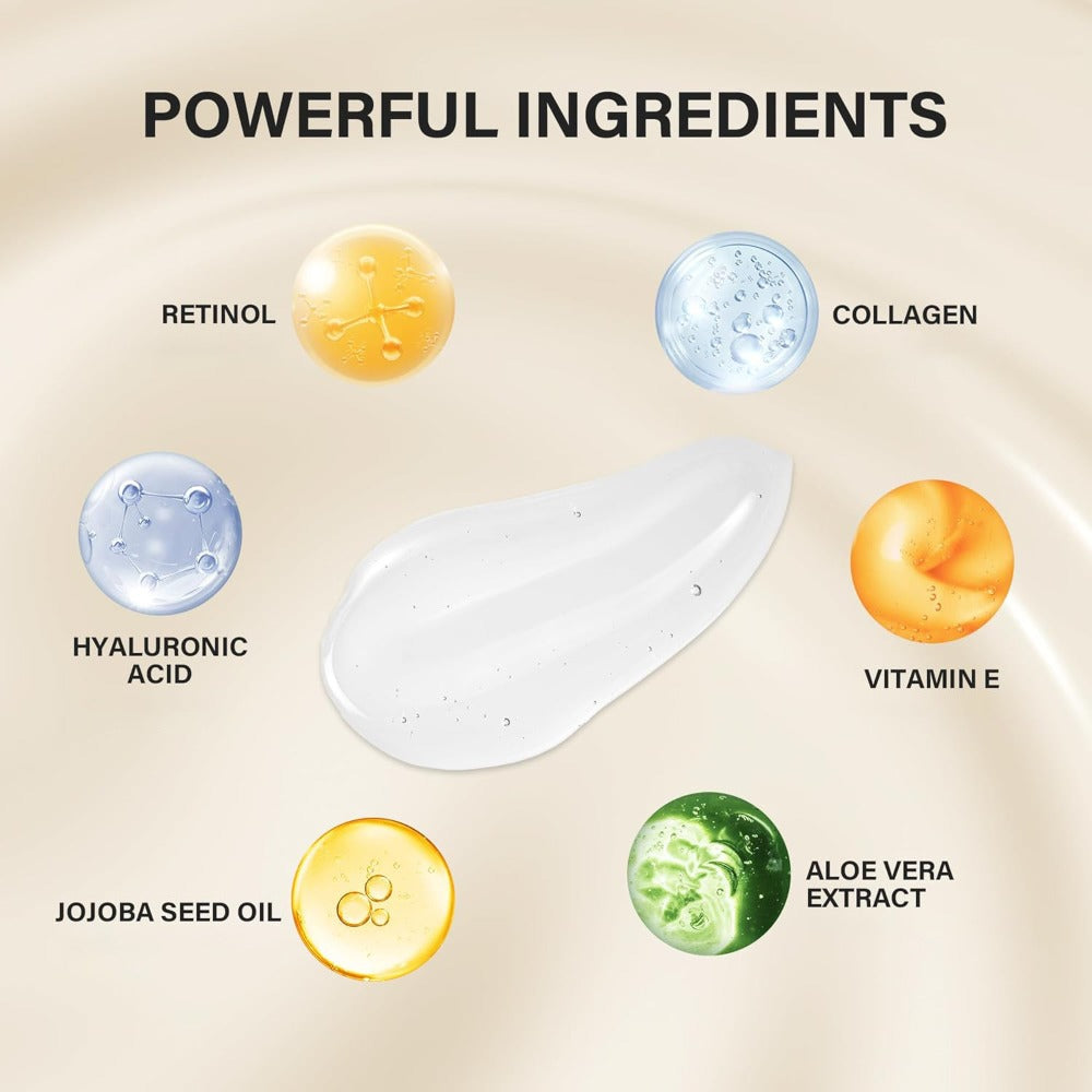 Collagen Retinol Moisturizer Face Cream with Hyaluronic Acid & Jojoba Oil Deep Hydration Anti-Aging Nourishing Radiance Smoothing Cream for All Skin Types Lightweight Formula