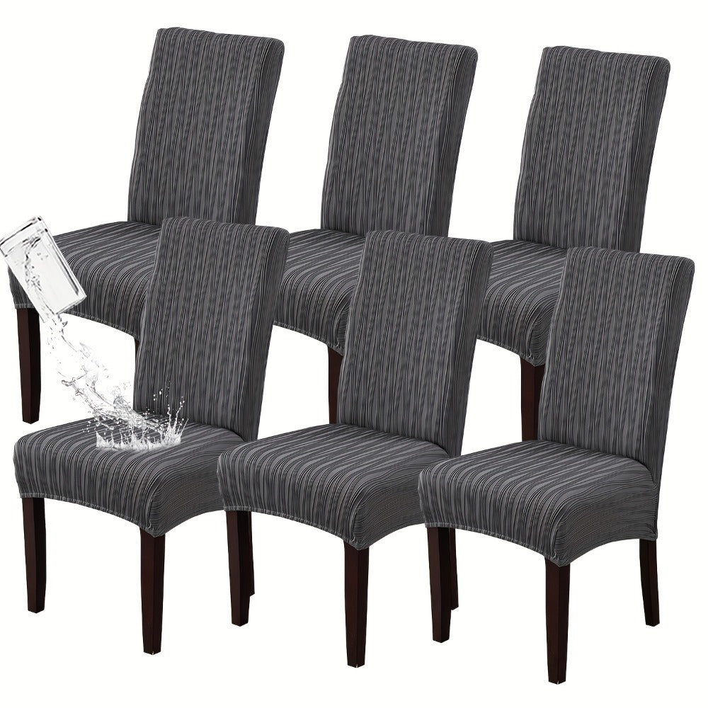 Dining Chair Covers Stretch Slipcovers Set of 4 or 6, Stain Resistant Removable Washable Chair Protector for Home Kitchen Restaurant Wedding, Spandex Jacquard Fabric, 7 Colors Available