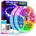 Color Changing LED Strip Lights RGB Music Sync App Remote Control 16 Million Colors Dimmable Timer DIY Smart Light Strip for Bedroom Living Room Party Holiday Christmas Decor 25ft 50ft 100ft 200ft 260ft