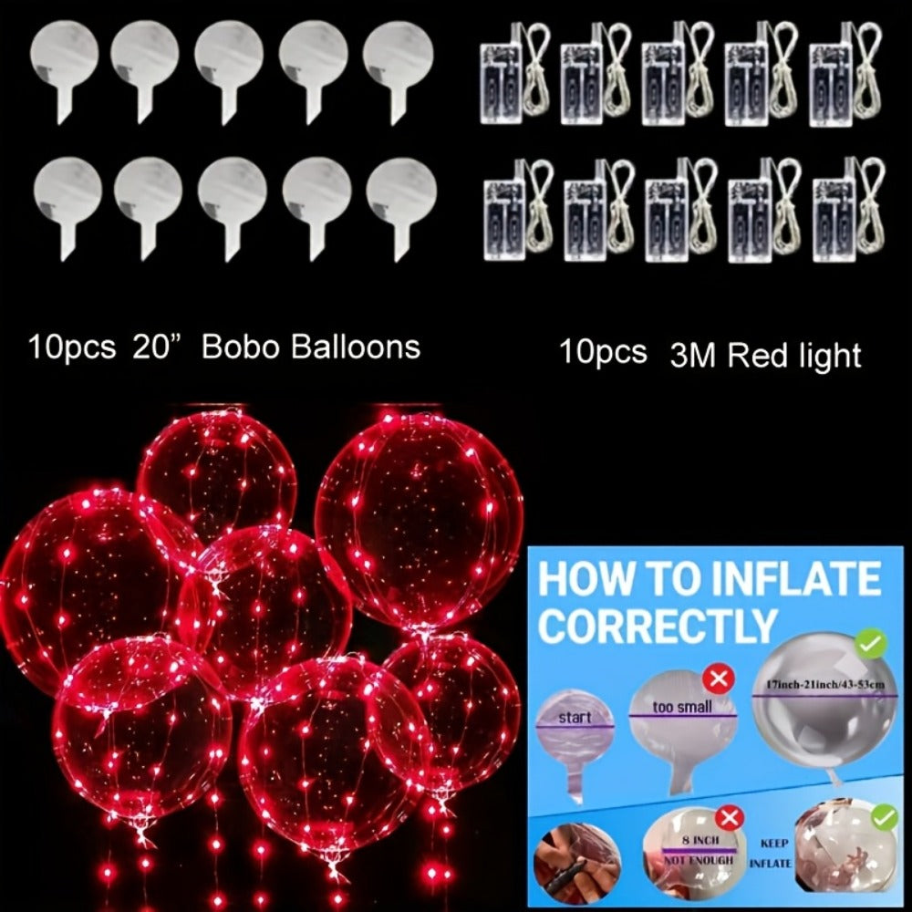 LED Light Up Bobo Balloons with LED String Lights 20pcs Party Decoration Kit ¨C Birthday Wedding Christmas Easter Graduation Decor