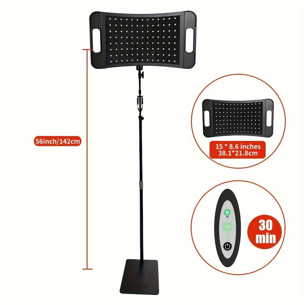 Red Light Therapy Lamp 660nm & 850nm Near Infrared Light Therapy Device with Stand LED Panel for Face Body Skin Rejuvenation Pain Relief Muscle Recovery